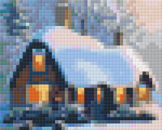 Snow House One [1] Baseplate PixelHobby Mini-mosaic Art Kit